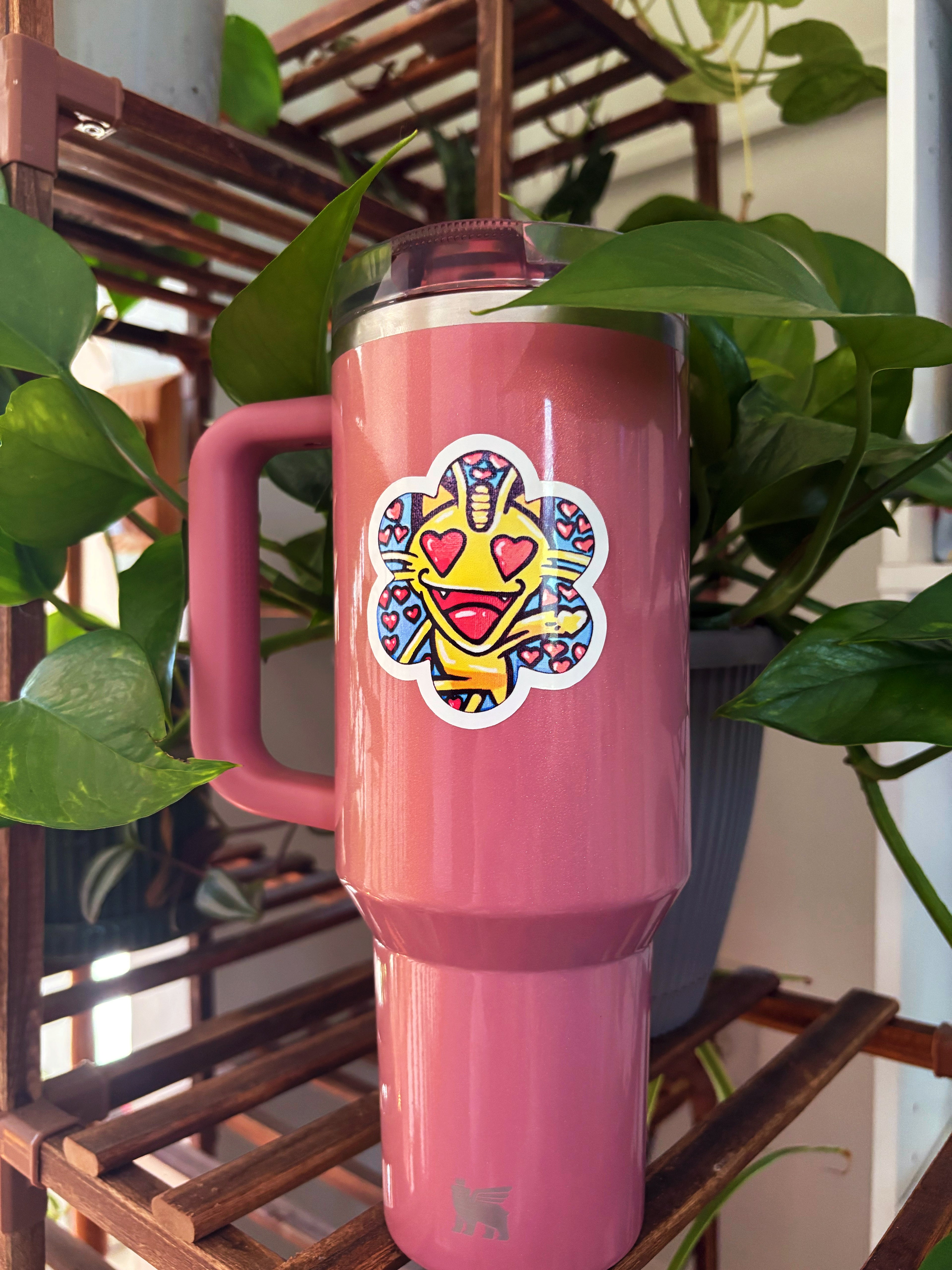 Loving Coin Cat Sticker