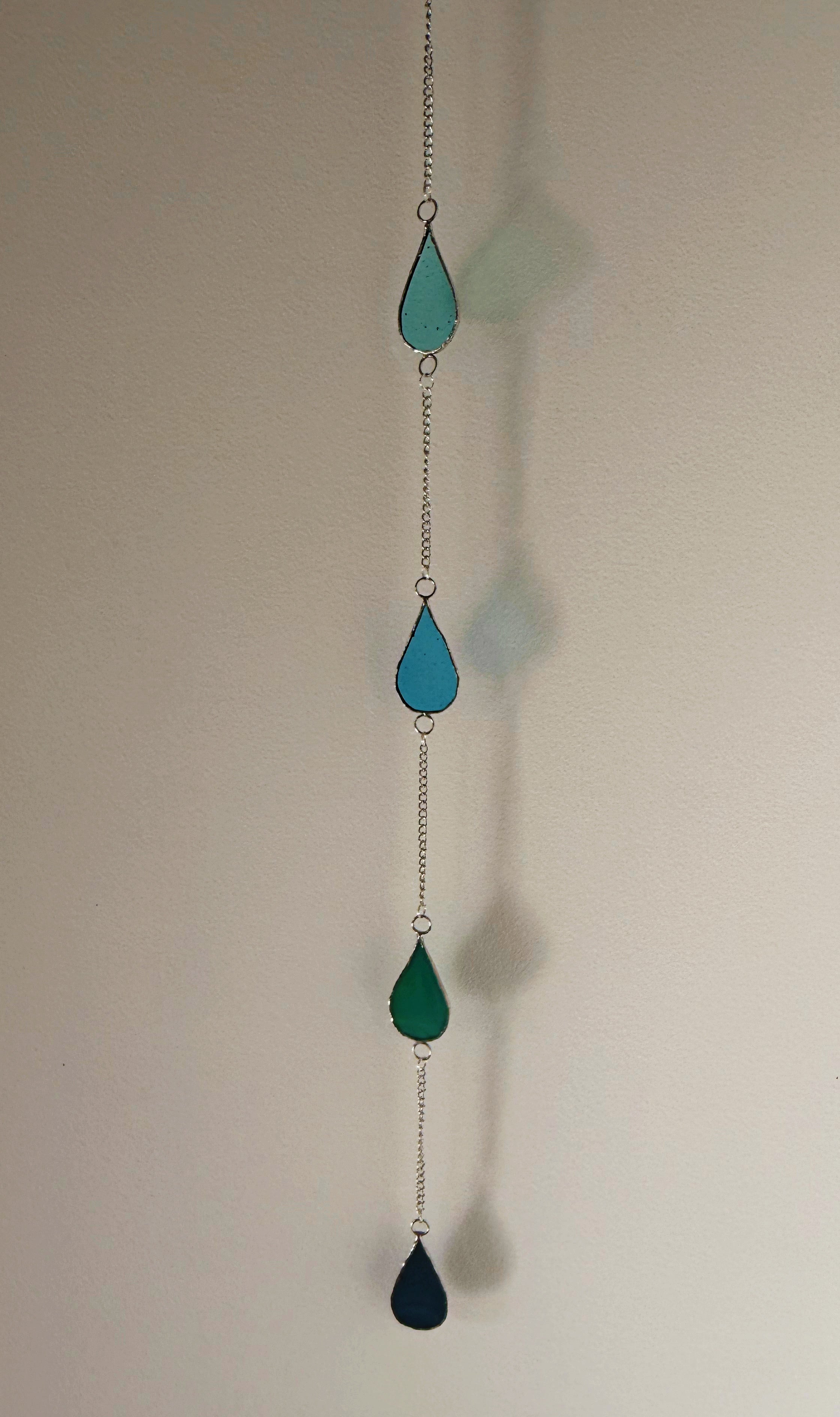 Blue Stained-Glass Rain Suncatcher