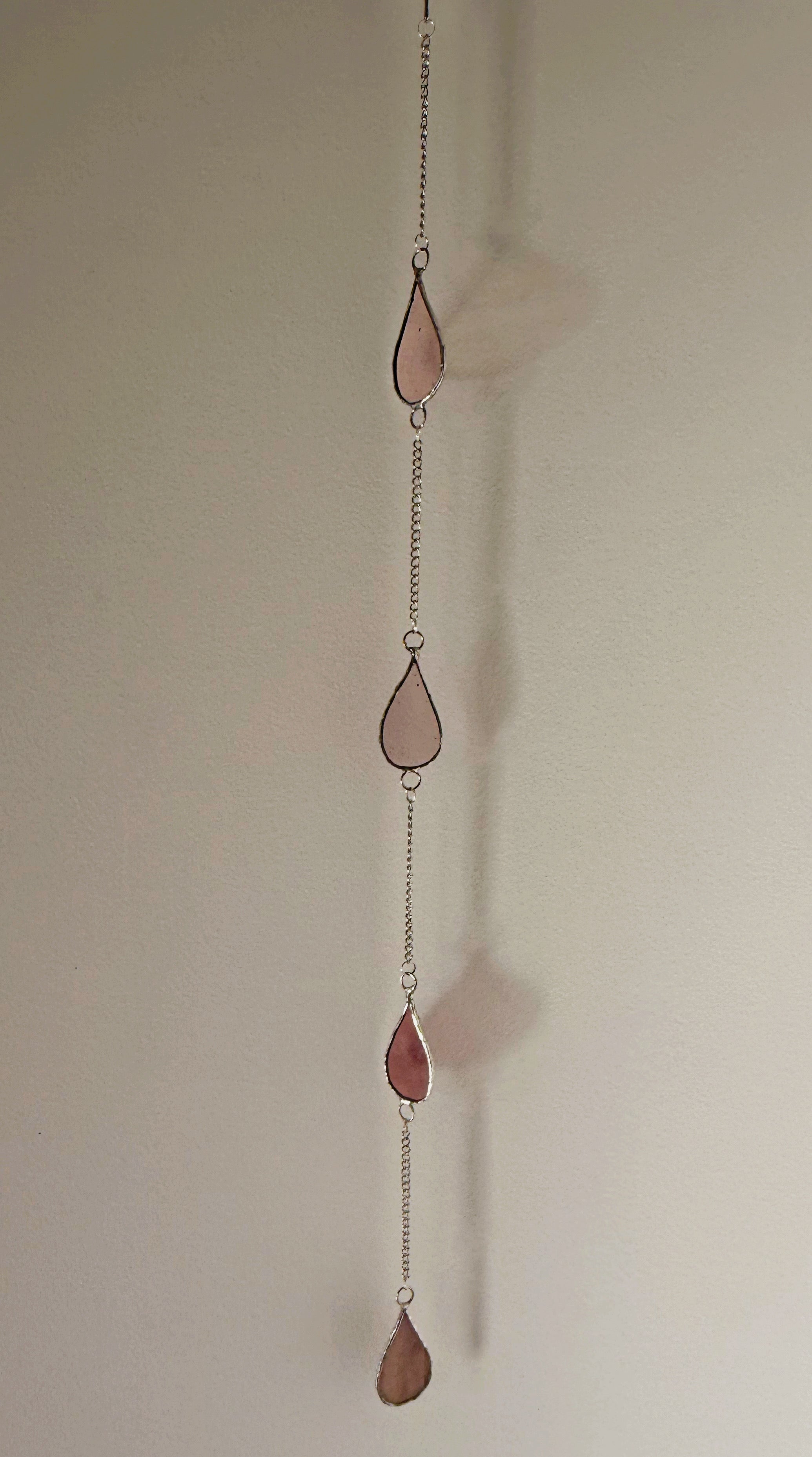 Purple Stained-Glass Raindrop Suncatcher
