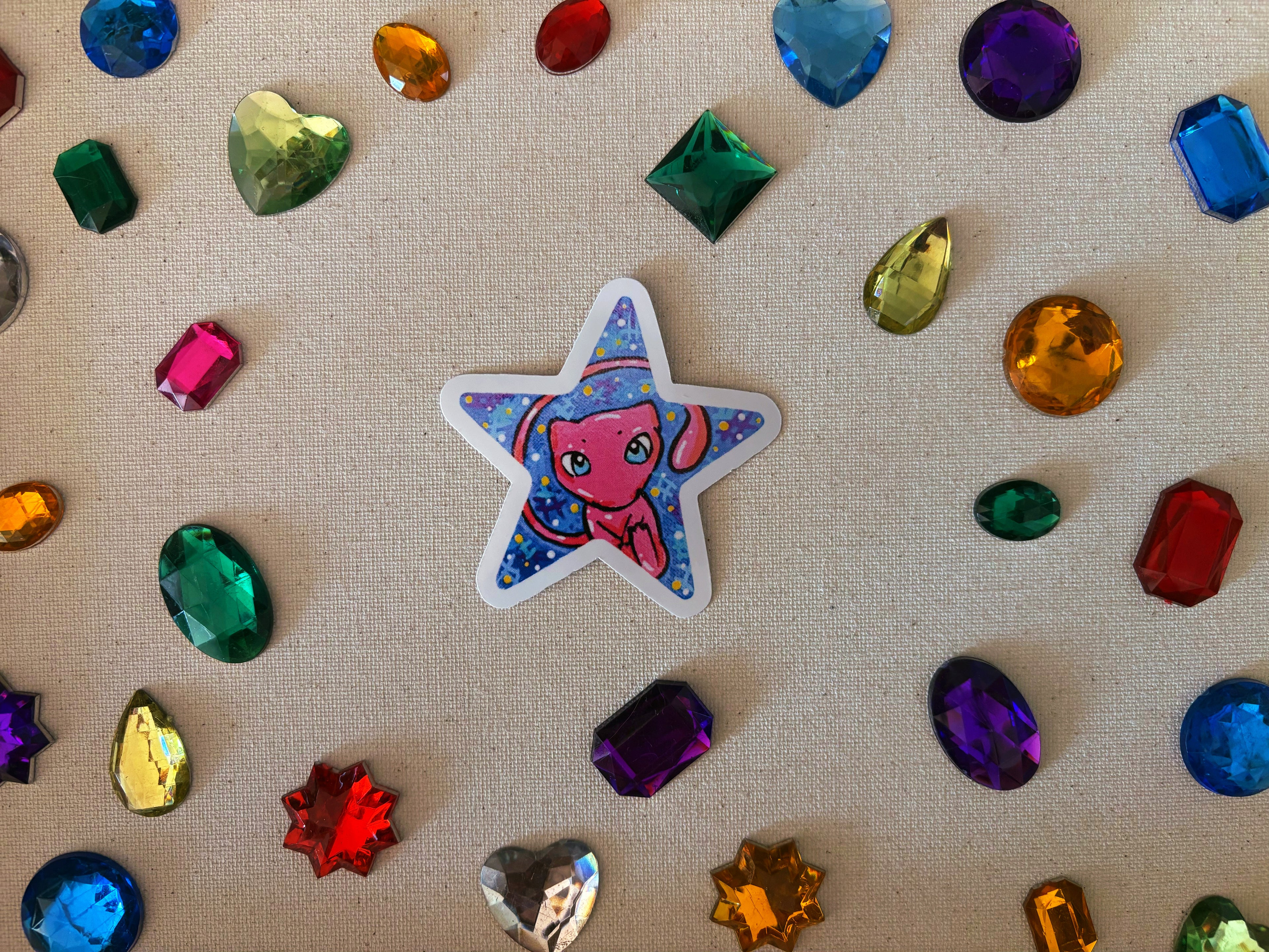 Pink Space Cat Star Sticker