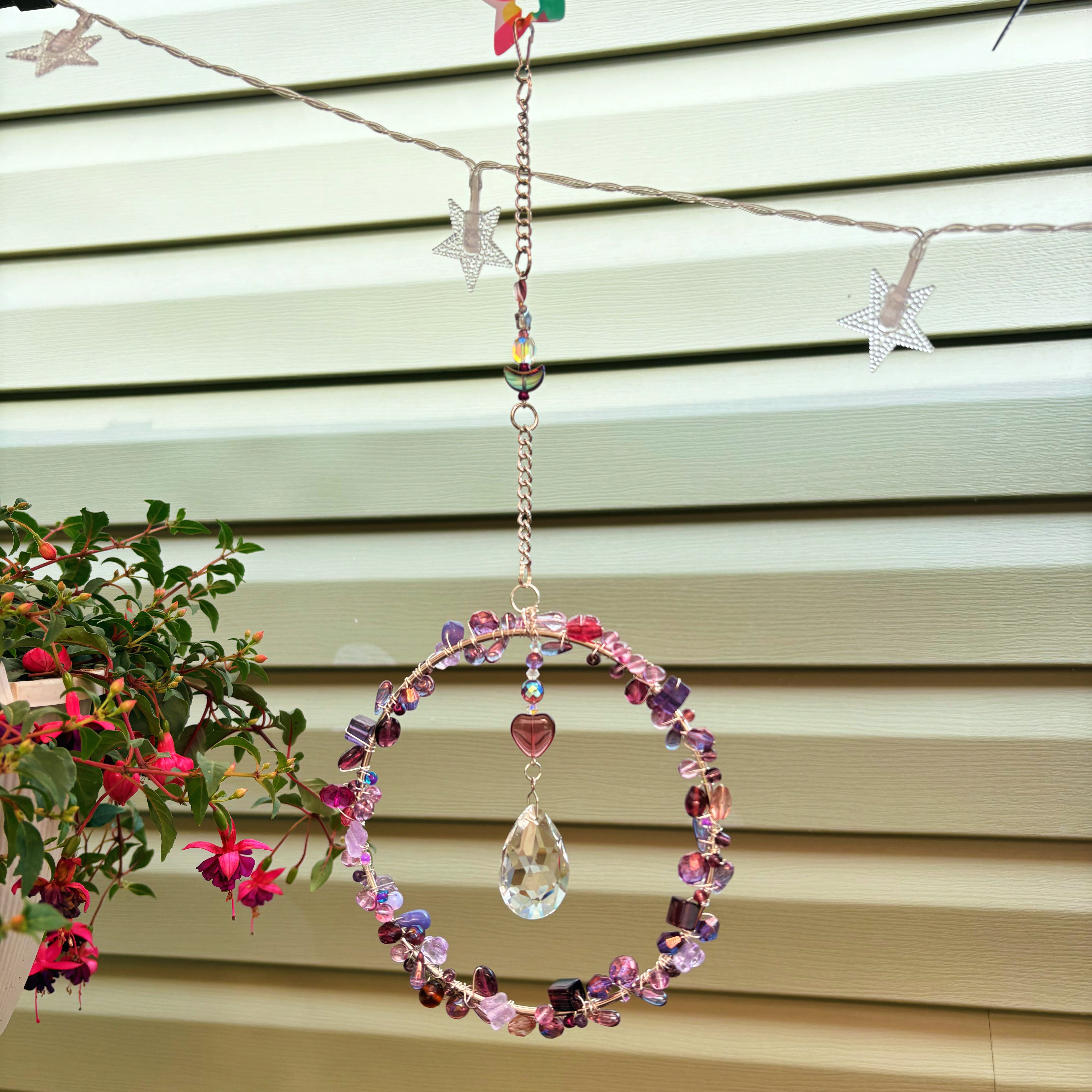 Purple Beaded Suncatcher
