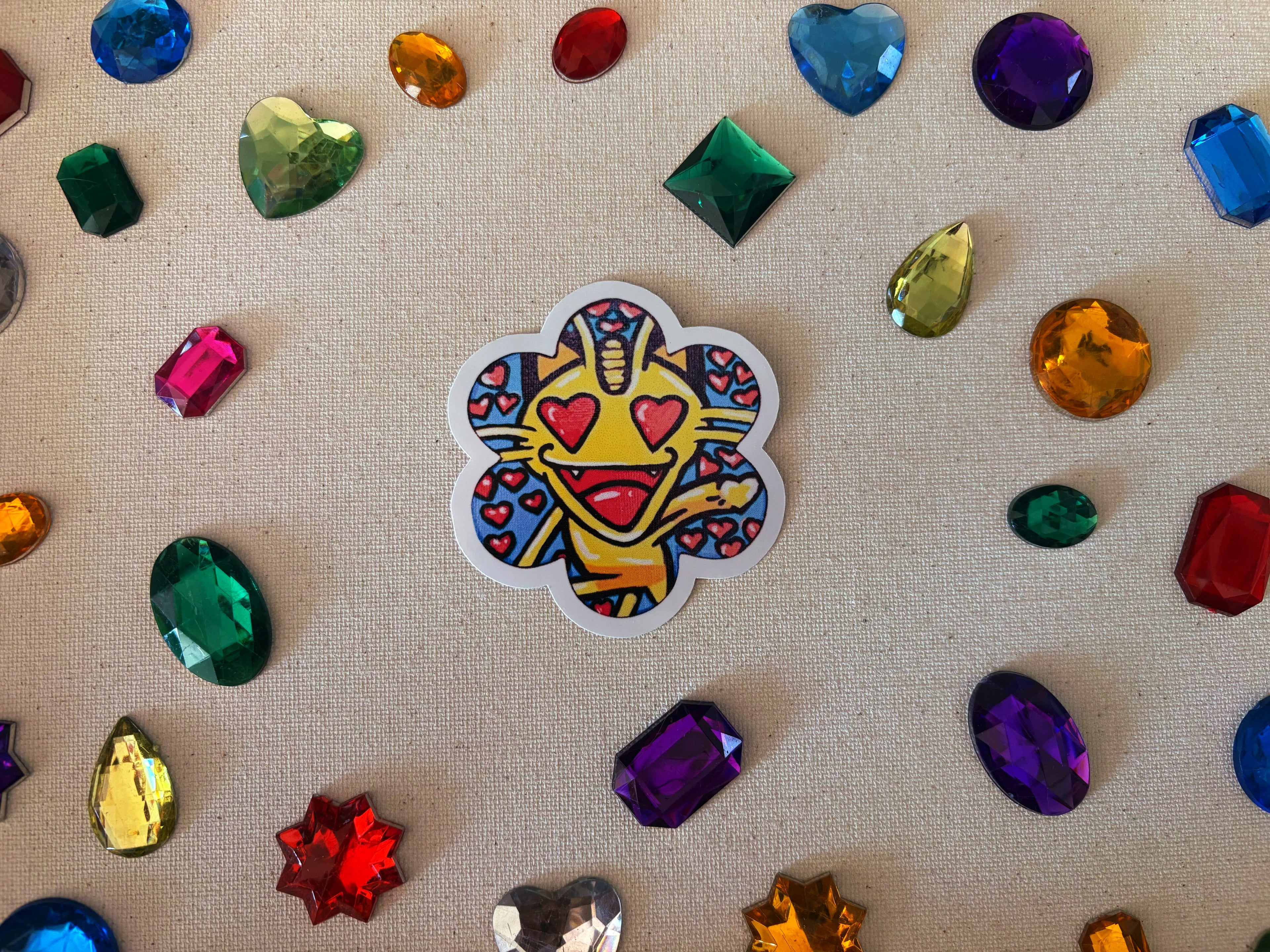 Loving Coin Cat Sticker