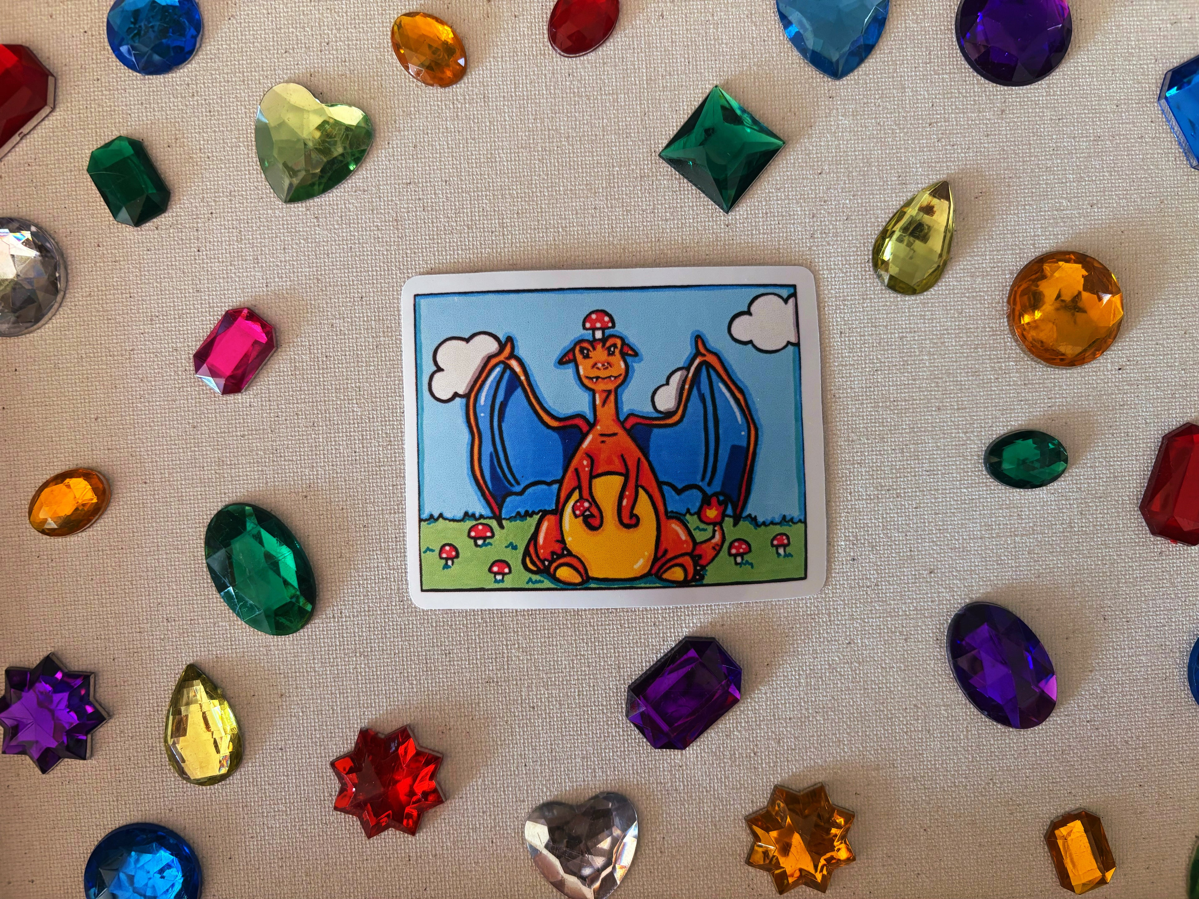 Mushroom Fire Dragon Sticker